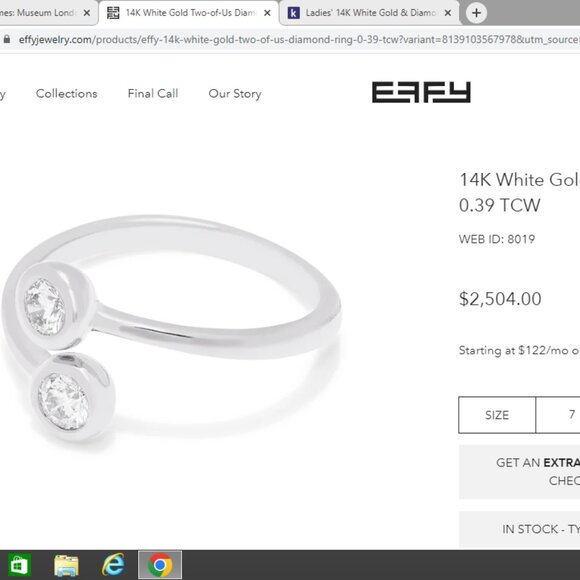 14K White Gold & Diamond Bypass Ring - Size 7 - Picture 5 of 5